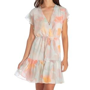 Guess Rosa Tiered Frill-Sleeve Fit-&-Flare Dress​